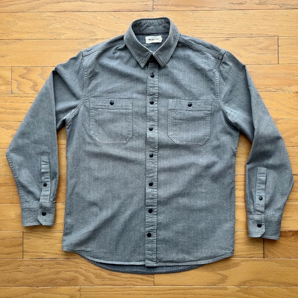 Taylor Stitch Utility Shirt in Slate Herringbone